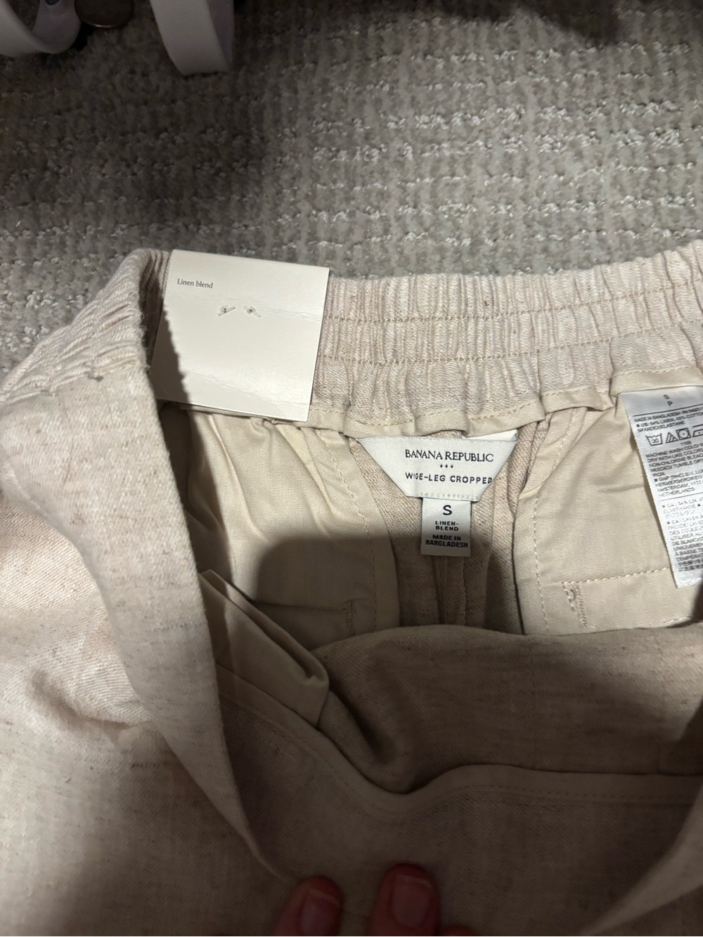 Banana Republic Beige Wide-Leg Linen-Blend Pants NWT - Picture 2 of 4